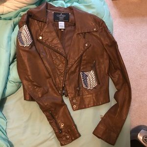 Cropped attack on titan anime cosplay jacket